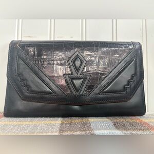 Brighton Black Embossed Leather Wallet